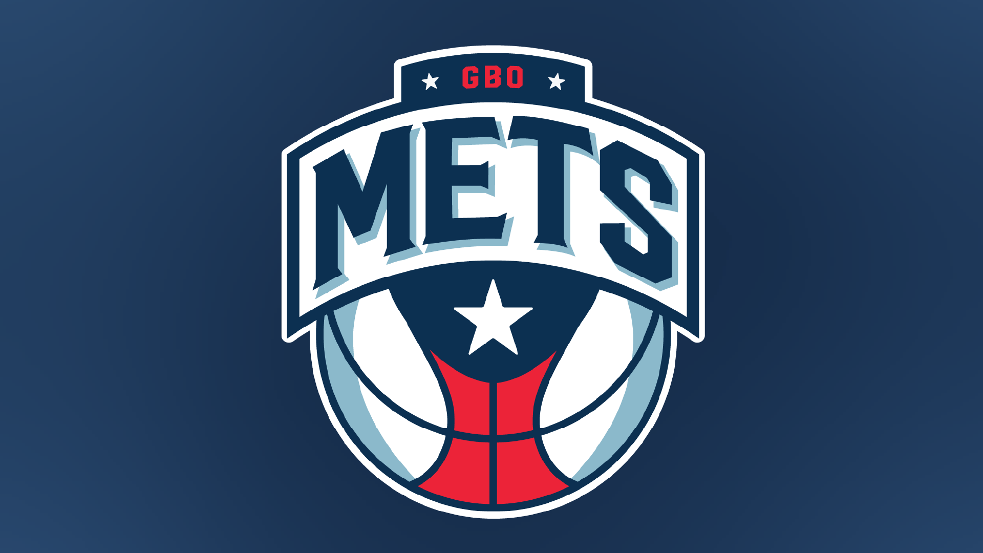 Guaynabo Mets logo on top of a blue gradient background