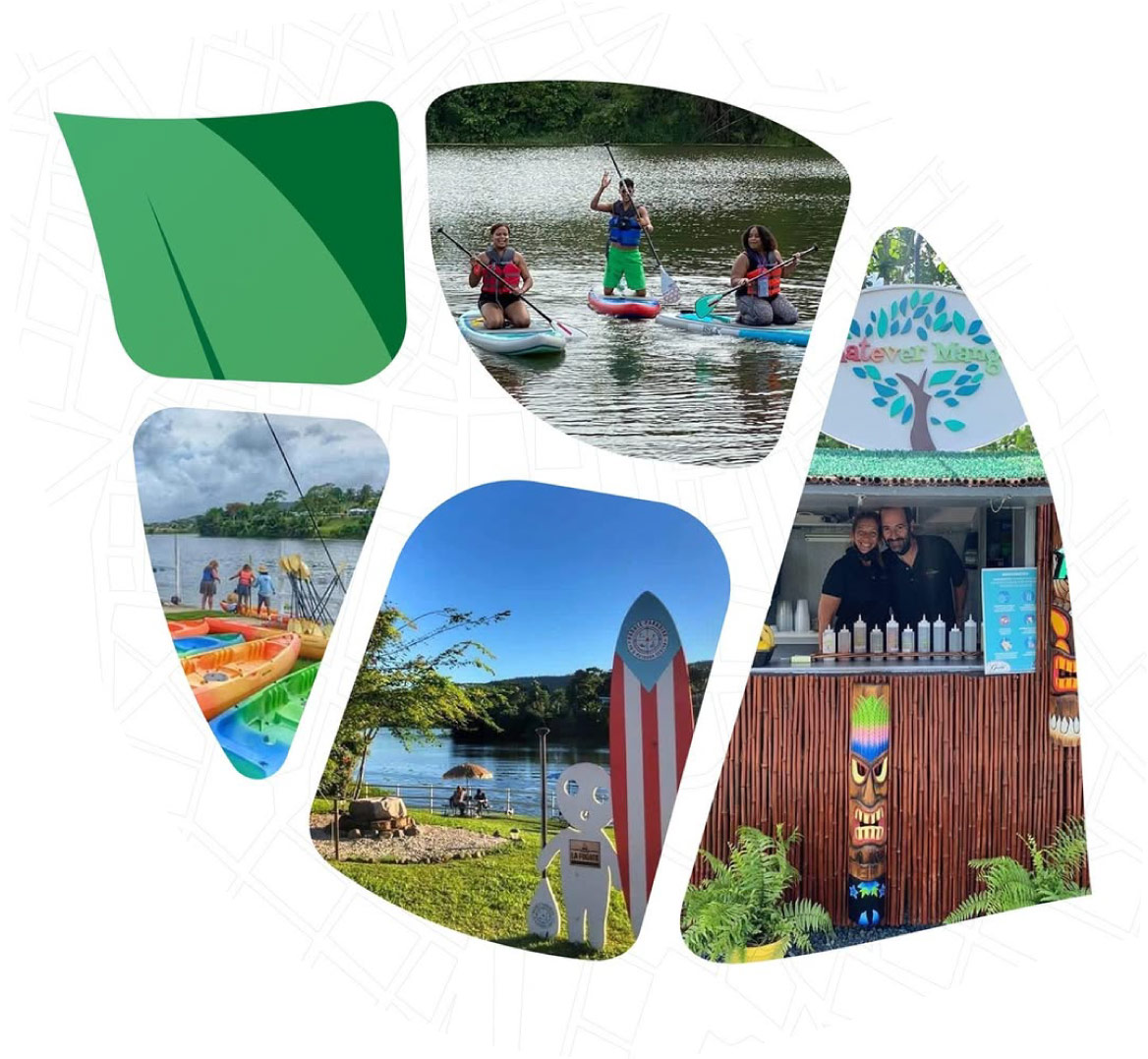 photo collage of different activities and amenities
