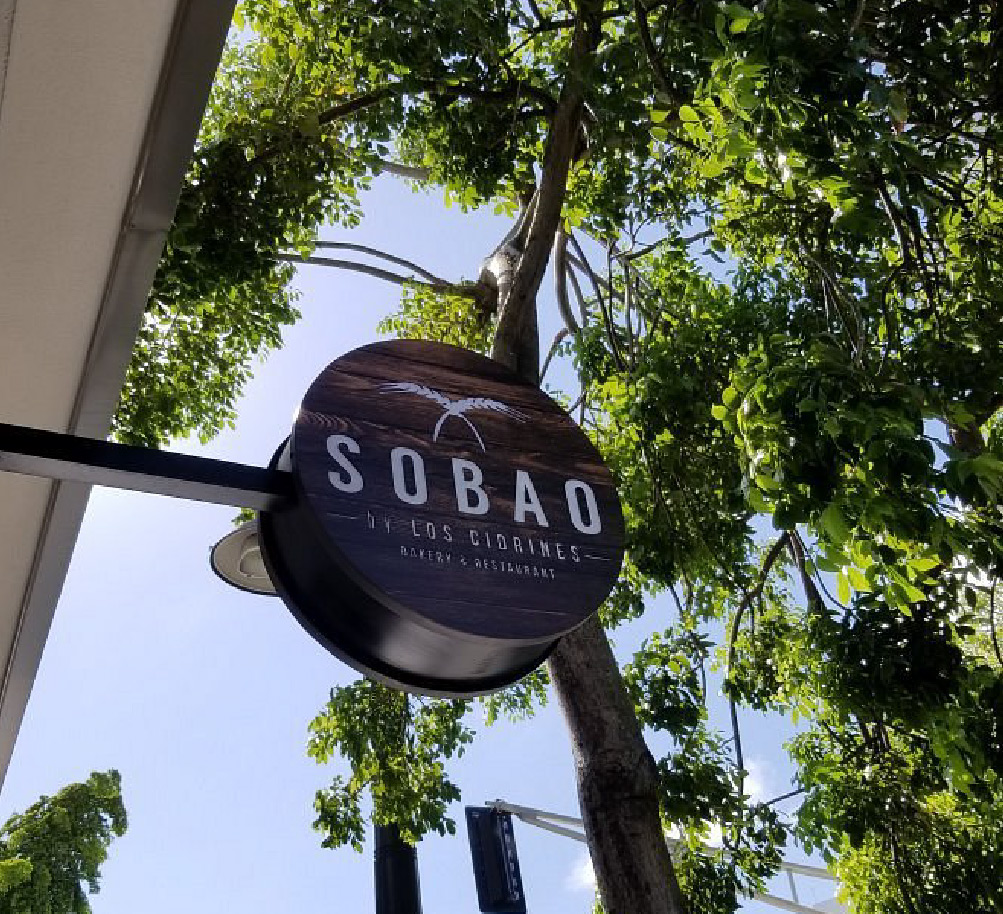 a photo of the Sobao sign