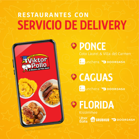 social media post announcing devliery services for Viktor Pollo
